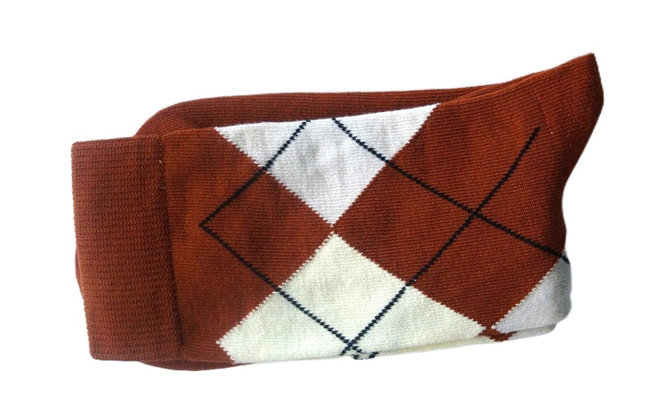 Argyle Socks - Brown