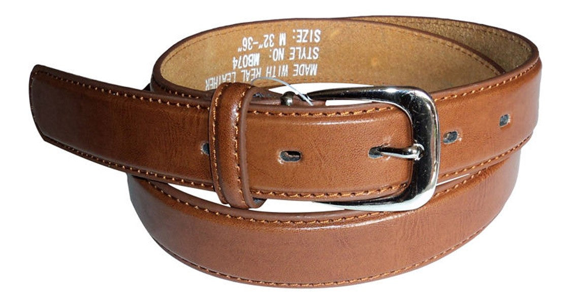 Thin Leather Belt - Brown