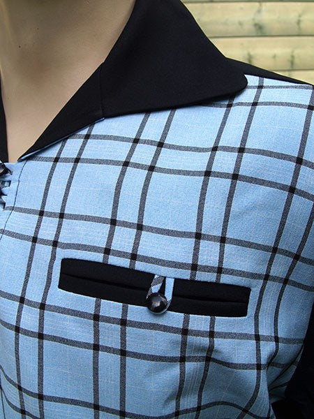 Gaucho Shirt - Black/Ice Blue Check