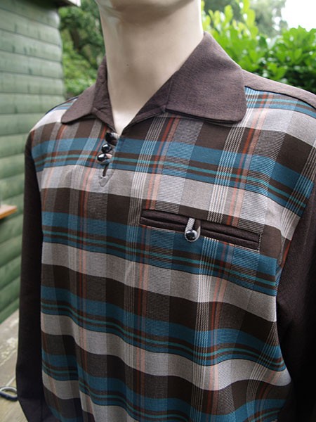 Gaucho Shirt - Brown/Turquoise Check