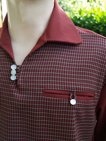 Gaucho Shirt - Rust/Burgundy Check