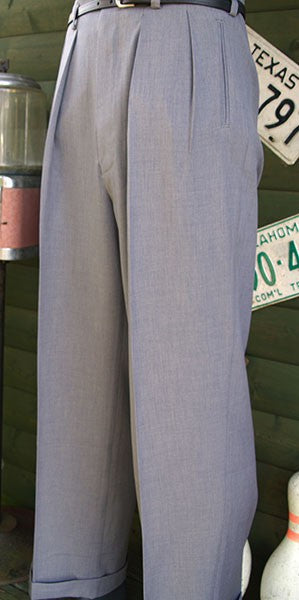 High Waisted Trousers - Silver Grey 40Ts