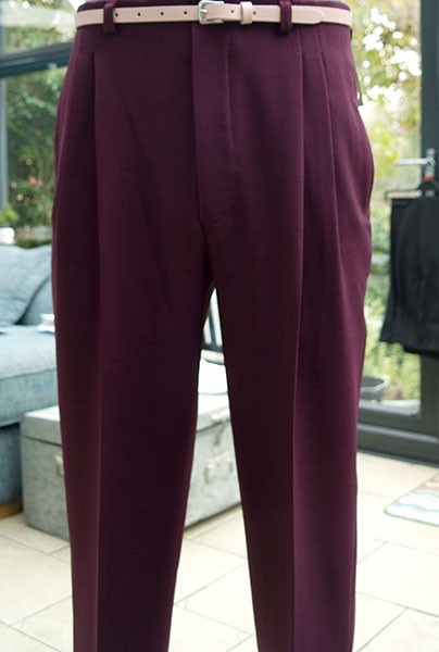 High Waisted Trousers - Plum