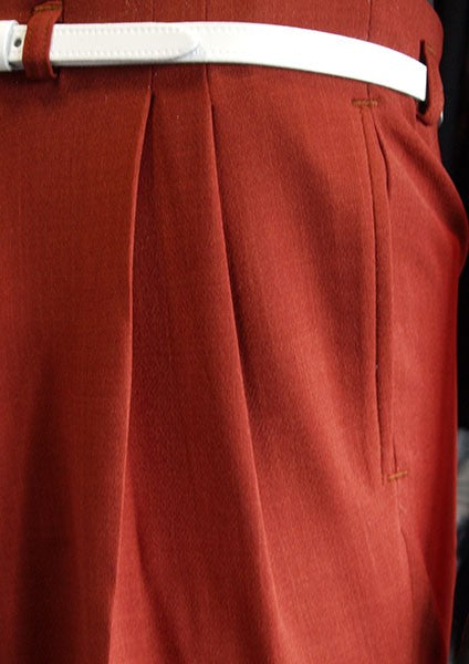 High Waisted Trousers - Rust