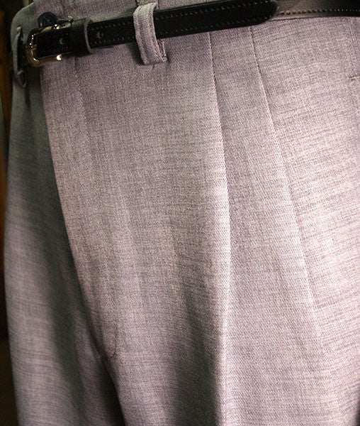High Waisted Trousers - Silver Grey