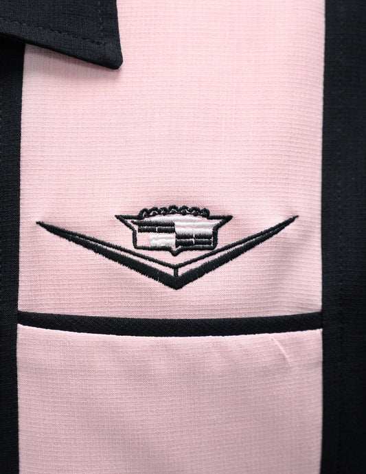 Steady Clothing - Classic Cruising Bowling Shirt - Black/Pink