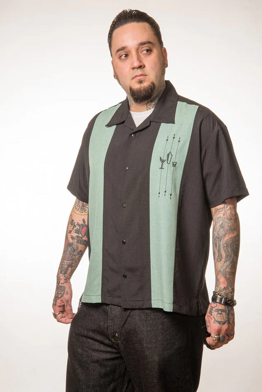 Steady Clothing - Shake Down Bowling Shirt - Black/Mint