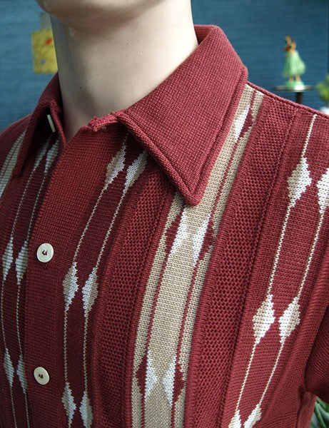 The Groove Knitted Shirt - Burgundy