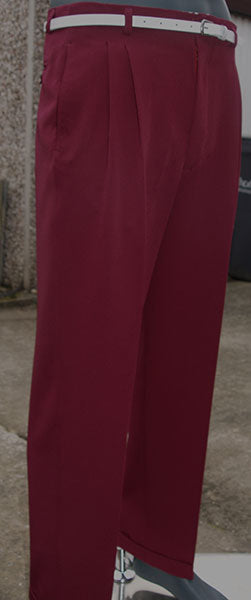 High Waisted Trousers - Burgundy
