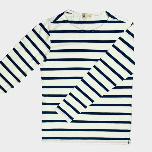 Navy & White Breton Tee - Long Sleeve