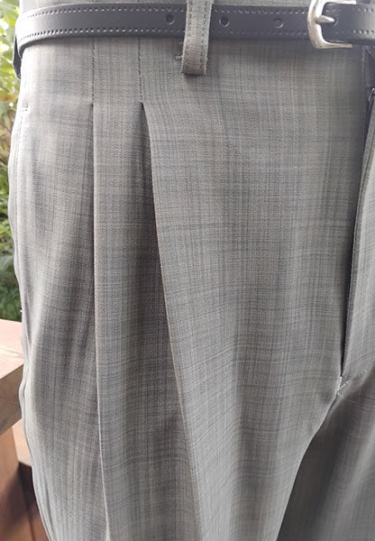High Waisted Trousers - Sage Green Slub