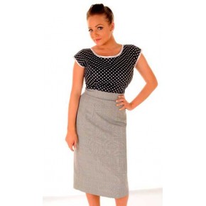 Check Pencil Skirt