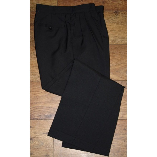 Men's pants - black 1950s vintage reproduction Hollywood pleat front p –  OuterlimitzVintage