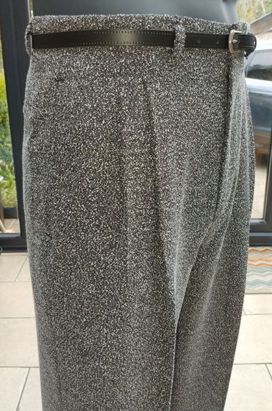 grey spcekled vintage style trousers