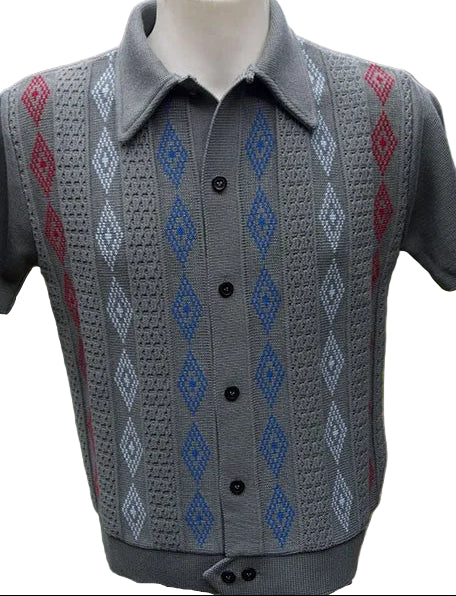 3 Diamond Knitted Shirt - Grey