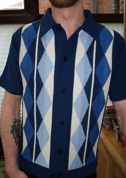 Argyll Knitted Shirt - Blue