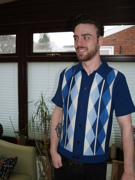 Argyll Knitted Shirt - Blue