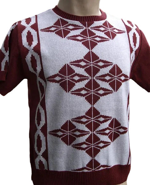 Argyll Knitted Top - Burgundy