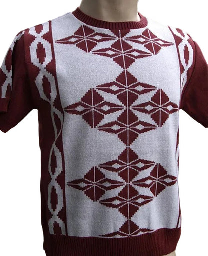 Argyll Knitted Top - Burgundy