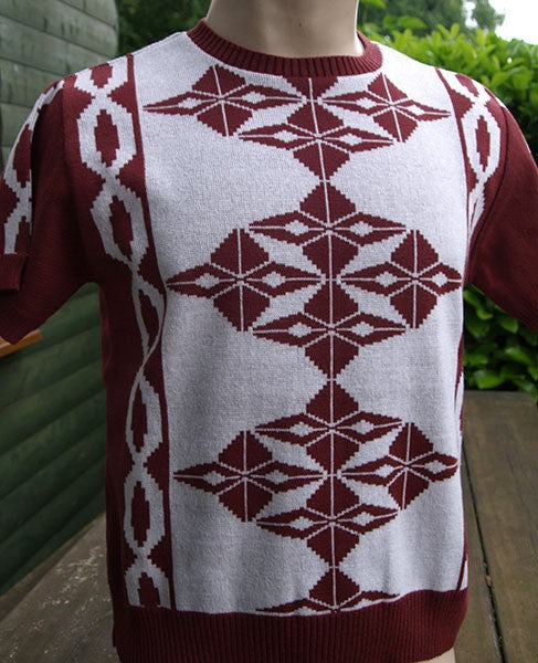 Argyll Knitted Top - Burgundy