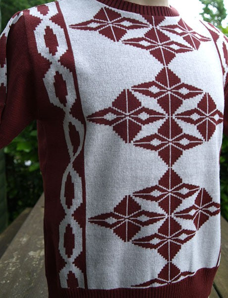 Argyll Knitted Top - Burgundy