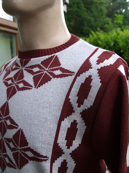 Argyll Knitted Top - Burgundy