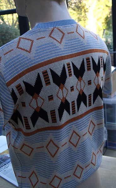 Aztec Knitted Shirt - Sky Blue