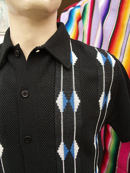 Black Honeycomb Knitted Shirt - Black
