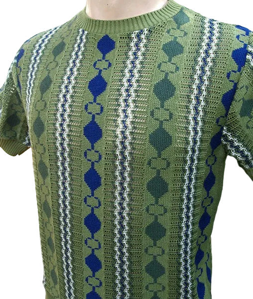 Cable Knit Top - Green/Blue