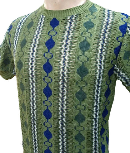 Cable Knit Top - Green/Blue