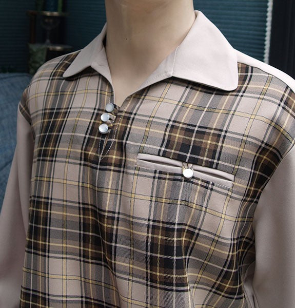 Gaucho Shirt - Beige/Brown Check