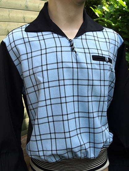 Gaucho Shirt - Black/Ice Blue Check