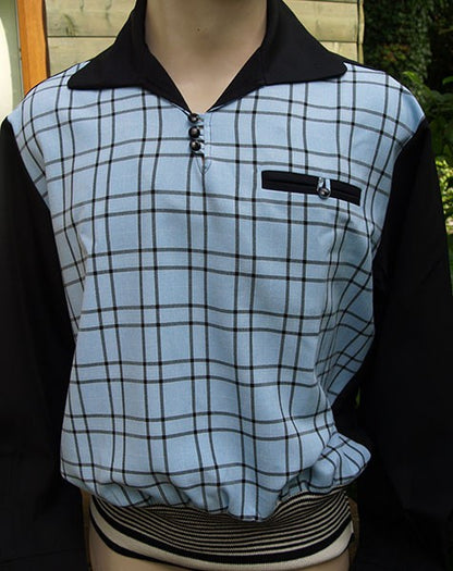 Gaucho Shirt - Black/Ice Blue Check