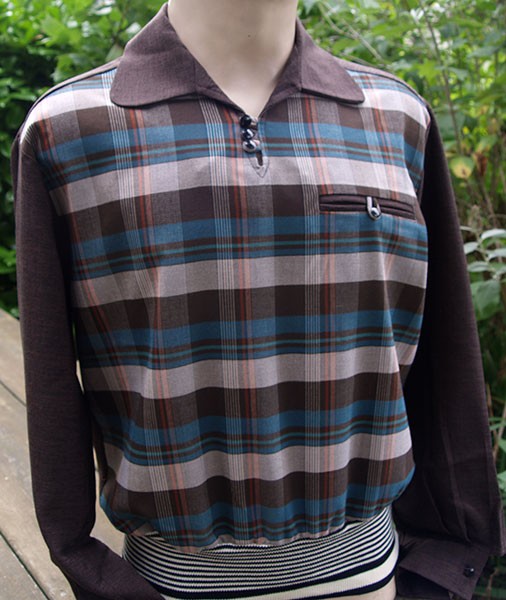 Gaucho Shirt - Brown/Turquoise Check