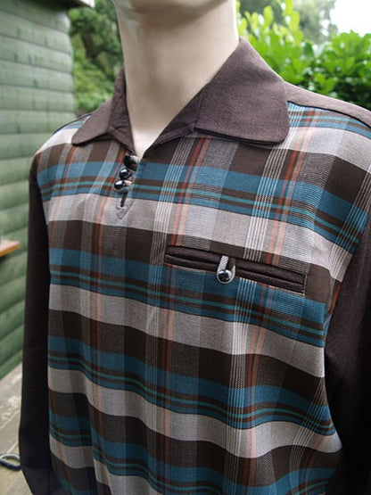 Gaucho Shirt - Brown/Turquoise Check