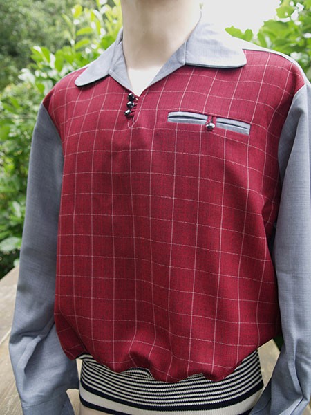 Gaucho Shirt - Grey/Burgundy Check