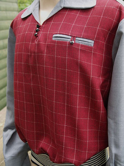 Gaucho Shirt - Grey/Burgundy Check