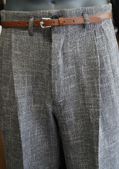 High Waisted Trousers - Grey Fleck