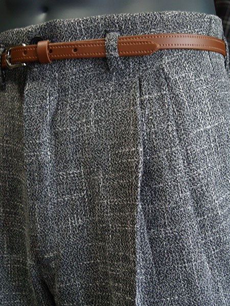High Waisted Trousers - Grey Fleck