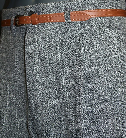 High Waisted Trousers - Grey Fleck