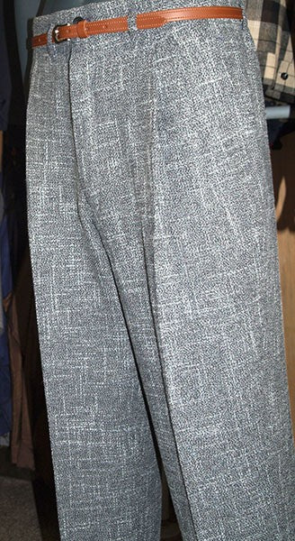 High Waisted Trousers - Grey Fleck
