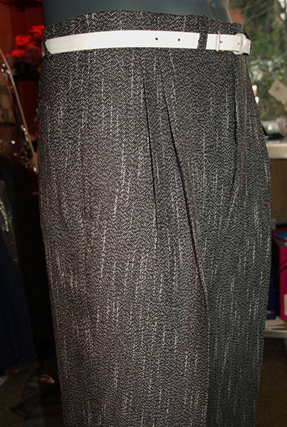 High Waisted Trousers - Black Slate