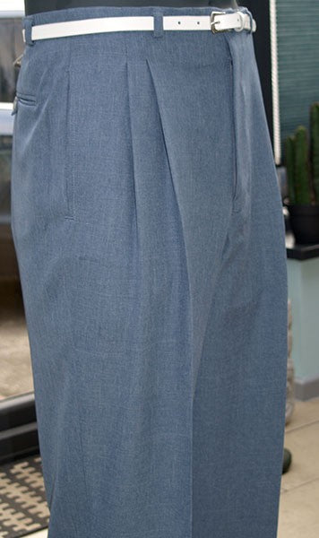 High Waisted Trousers - Blue Slate