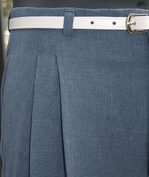 High Waisted Trousers - Blue Slate