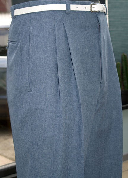 High Waisted Trousers - Blue Slate