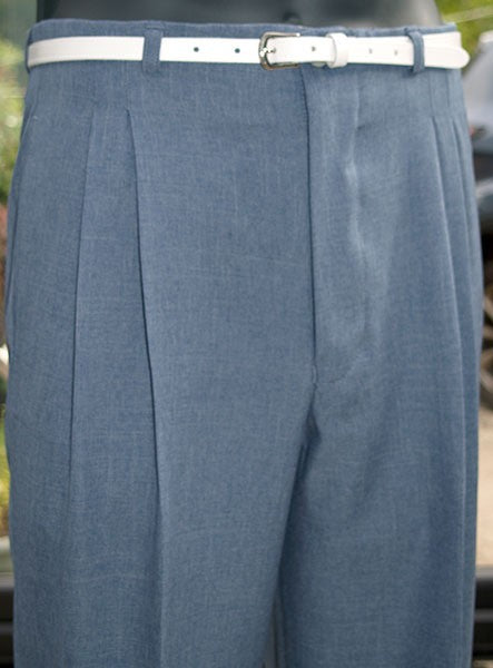 High Waisted Trousers - Blue Slate