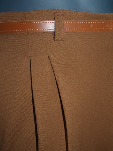 High Waisted Trousers - Brown Twill