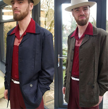High Waisted Trousers - Burgundy Herringbone