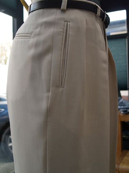 High Waisted Trousers - Cream 40Ts