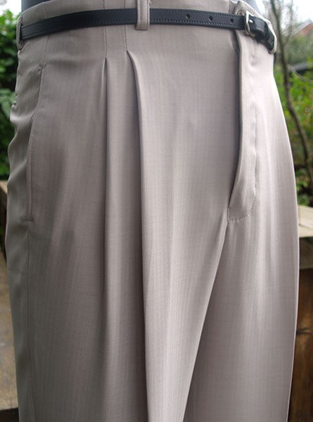 High Waisted Trousers - Light Stone